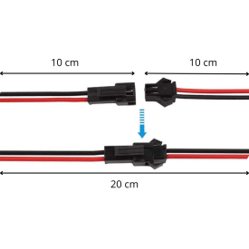 ZŁĄCZKA LED TAŚMA WTYK JST SM 2 Pin z przewodami 10 cm