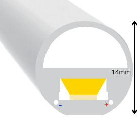Wąż LED 360° Biały Ciepły 230v średnica 14mm - 1 metr